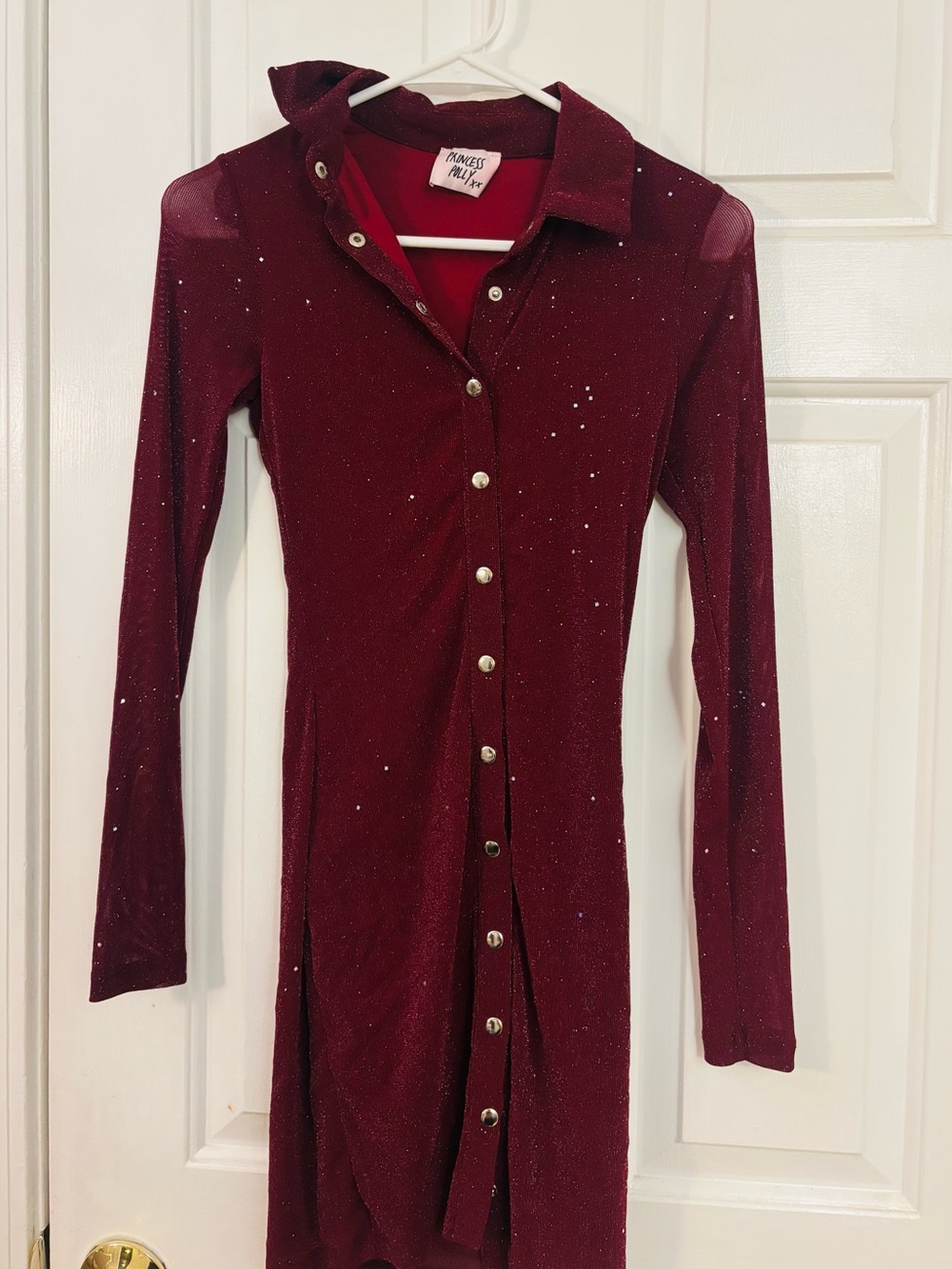 Princess Polly Red Glitter Dress